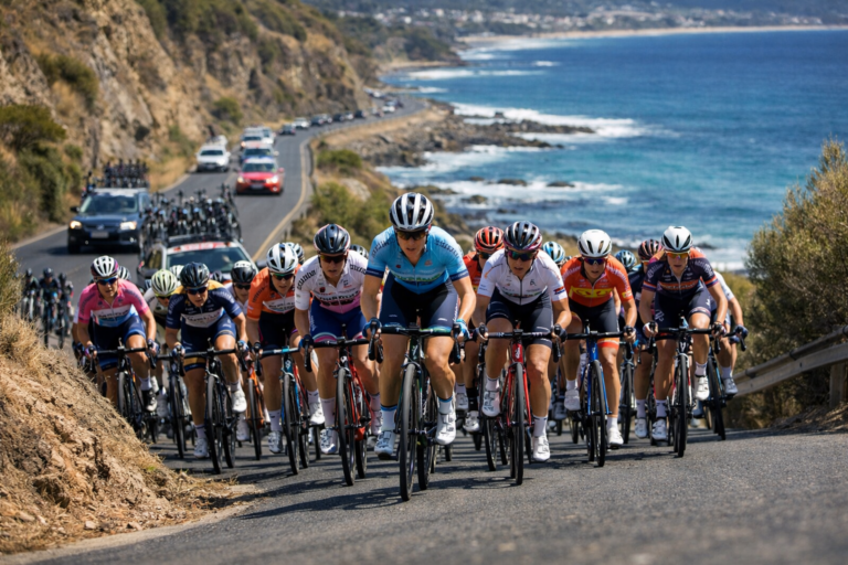 Cadel Evans Great Ocean Road Race Women 2026 peloton climbing Challambra Crescent