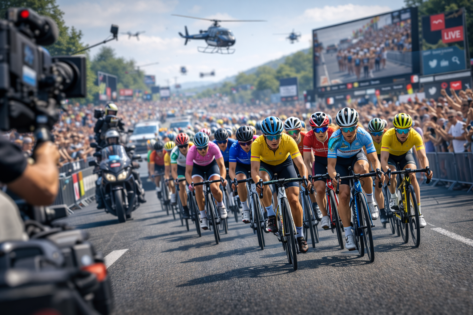 Elite women cyclists racing in professional peloton symbolising growth of women’s pro cycling