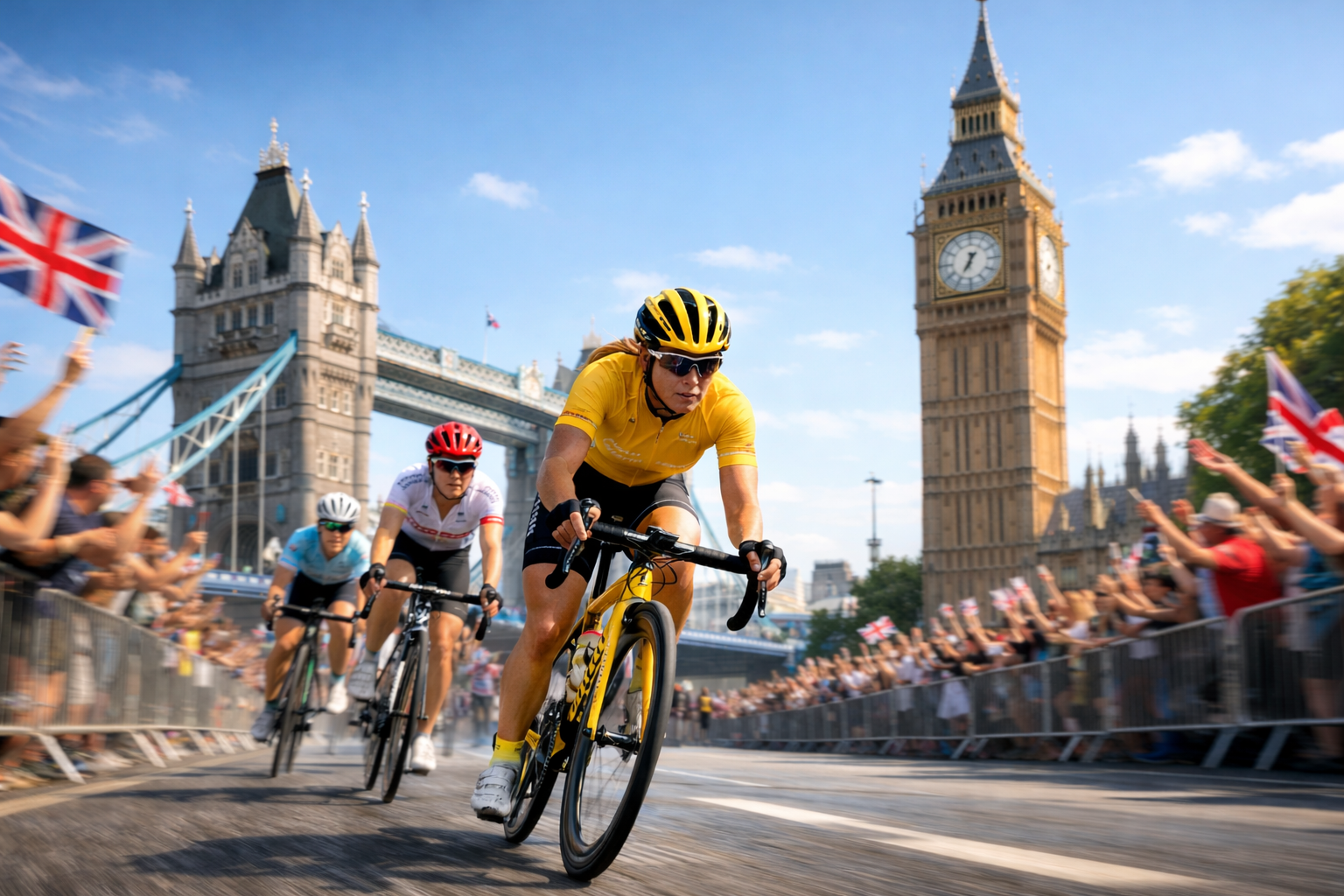 Tour de France Femmes 2027 riders racing in London UK Grand Départ